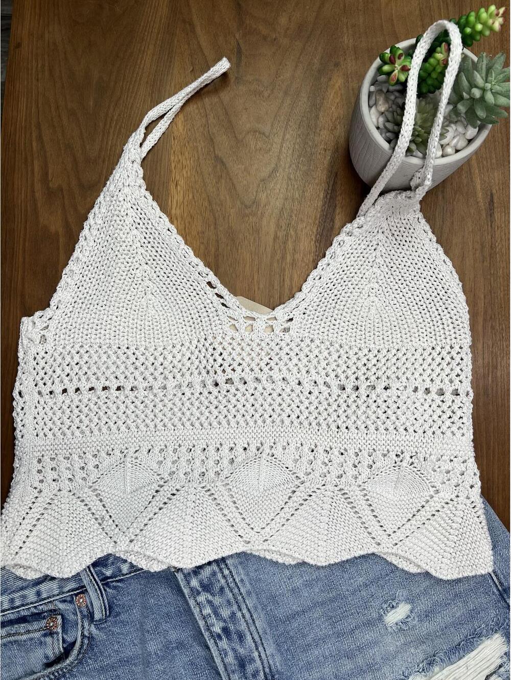 Anthropologie - Pilcro Cream Crotchet Tank Size Small - Picture 9 of 9